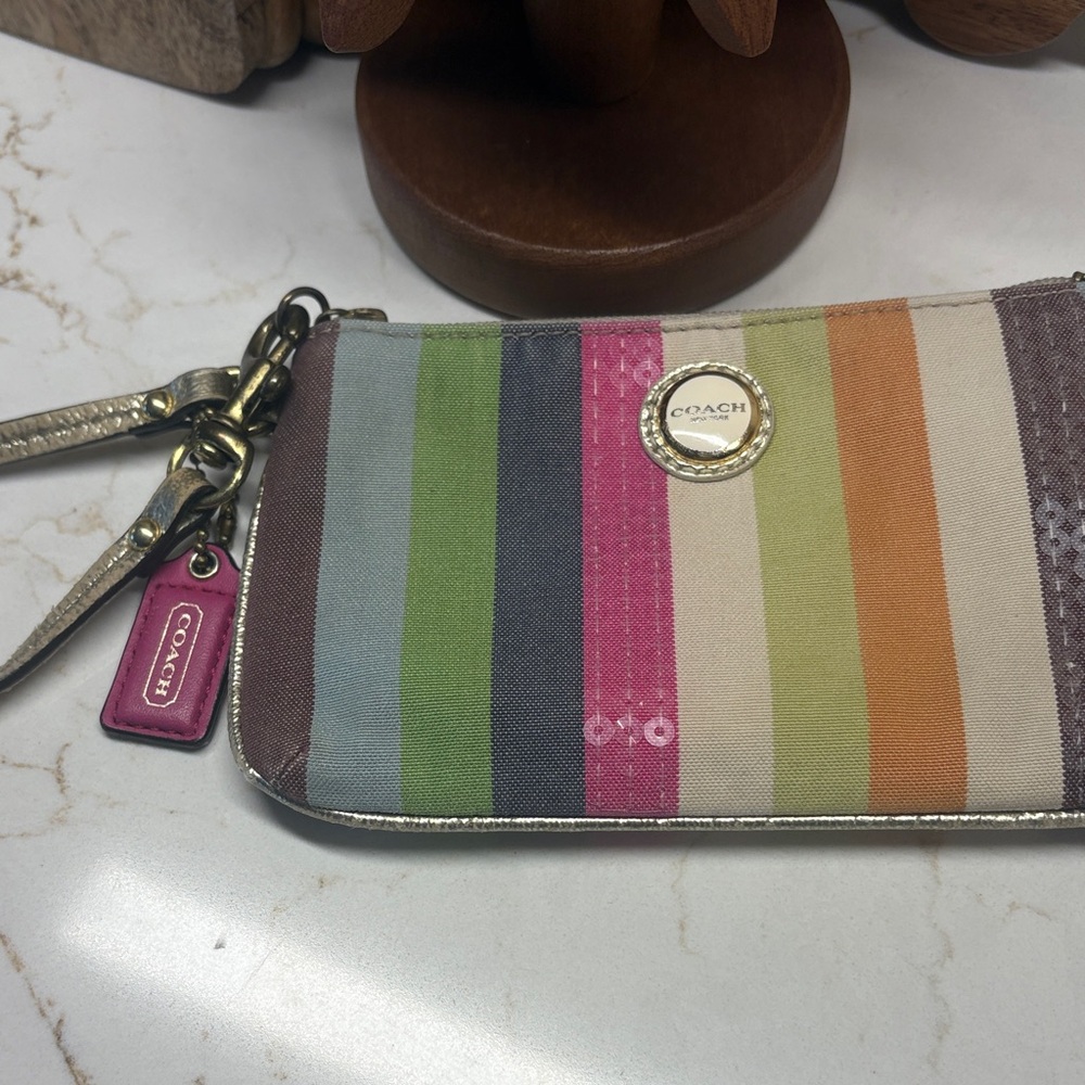 Coach Legacy Stripe Wristlet